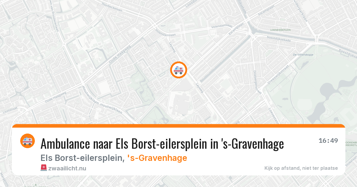 Ambulance naar Els Borst-eilersplein in 's-Gravenhage — 16 mrt 2026