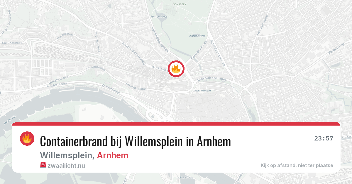 Containerbrand bij Willemsplein in Arnhem — 19 mei 2026