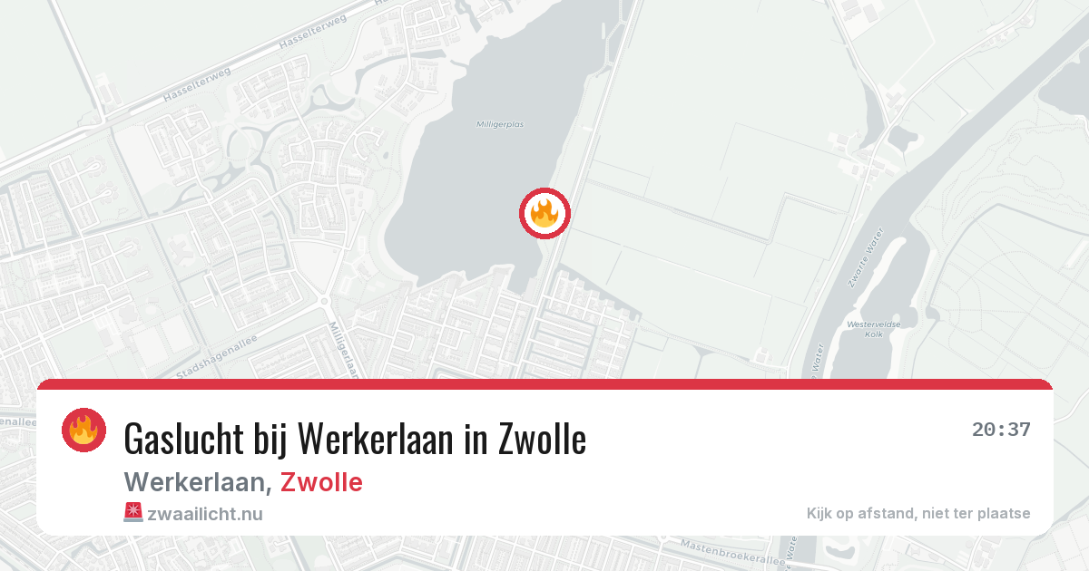 Gaslucht bij Werkerlaan in Zwolle — 2 jun 2026