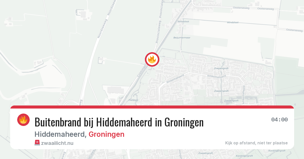 Buitenbrand bij Hiddemaheerd in Groningen — 15 jul 2026