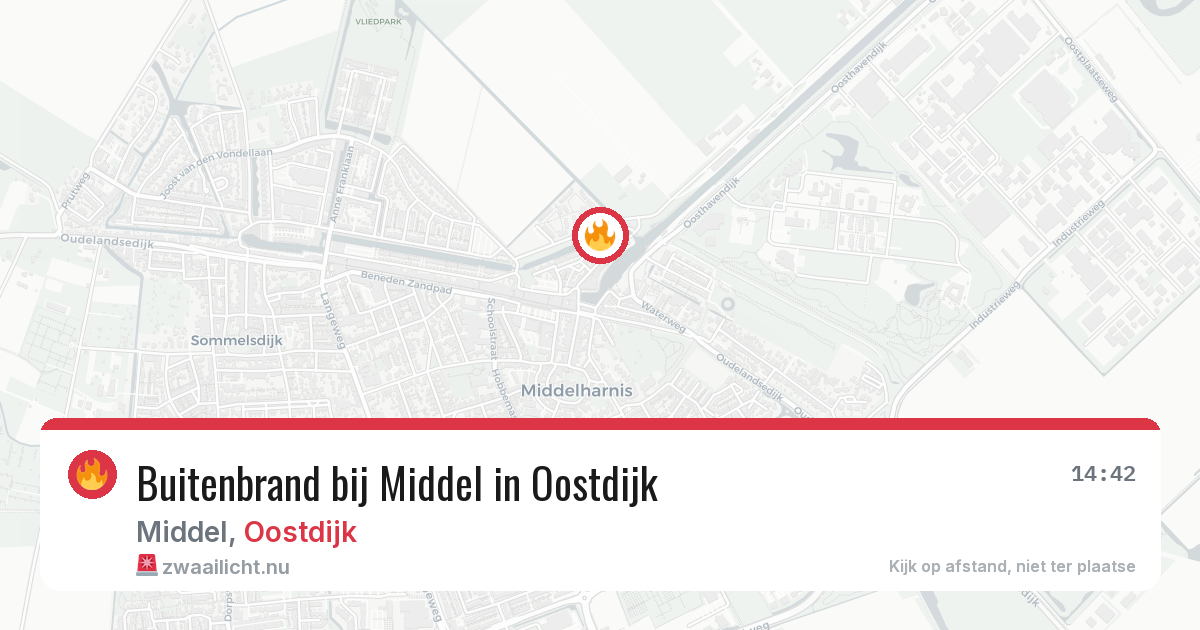 Buitenbrand bij Middel in Oostdijk — 27 mei 2026