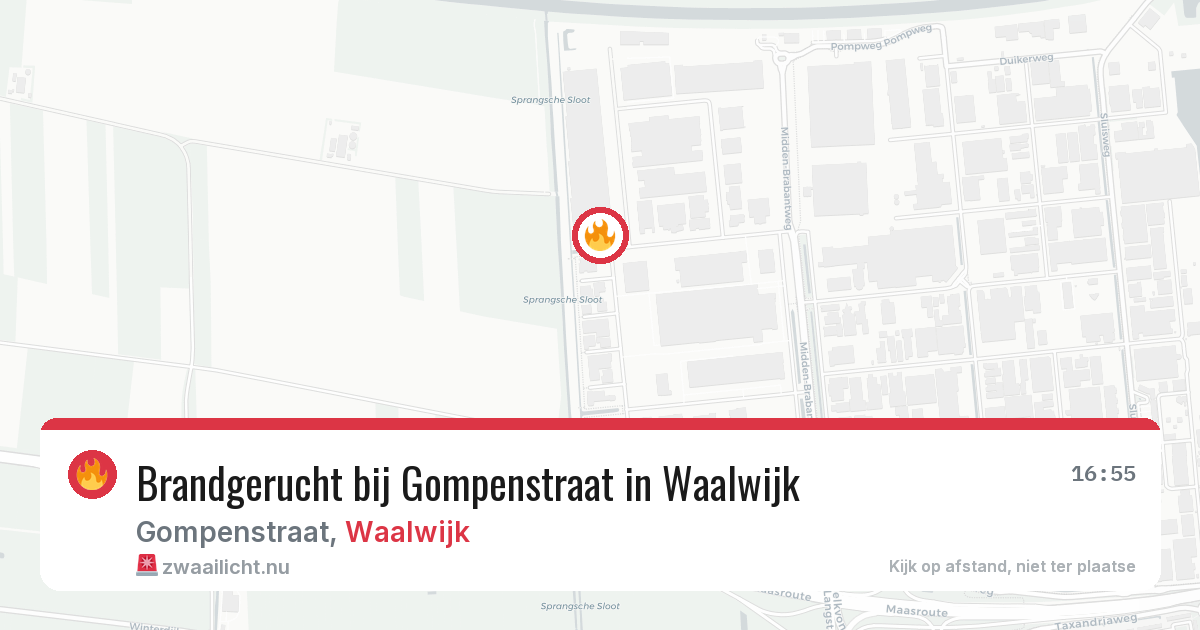 Brandgerucht bij Gompenstraat in Waalwijk — 10 jul 2026