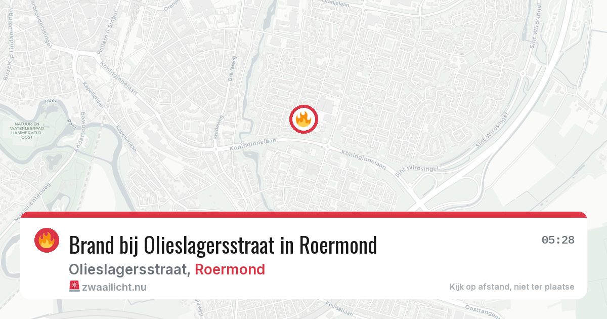 Brand bij Olieslagersstraat in Roermond — 19 apr 2026