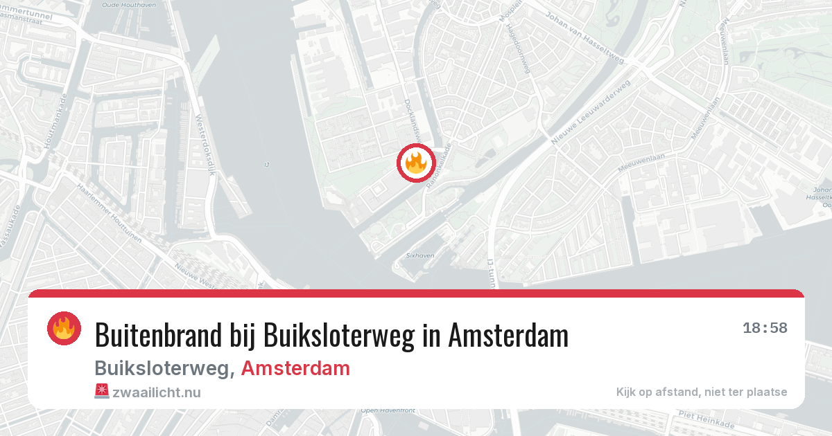 Buitenbrand bij Buiksloterweg in Amsterdam — 22 mrt 2026