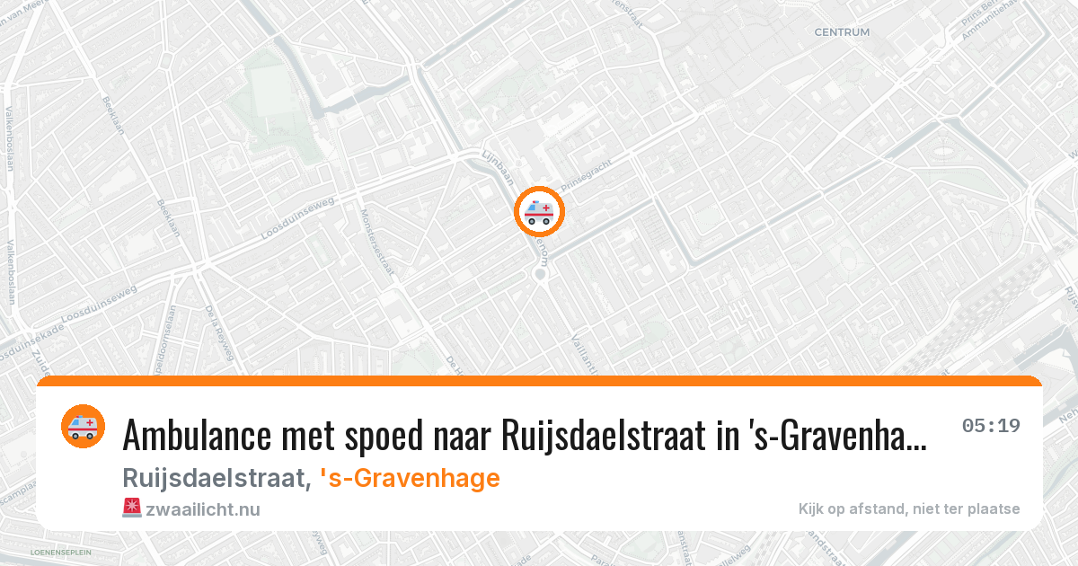 Ambulance met spoed naar Ruijsdaelstraat in 's-Gravenhage — 23 jul 2026