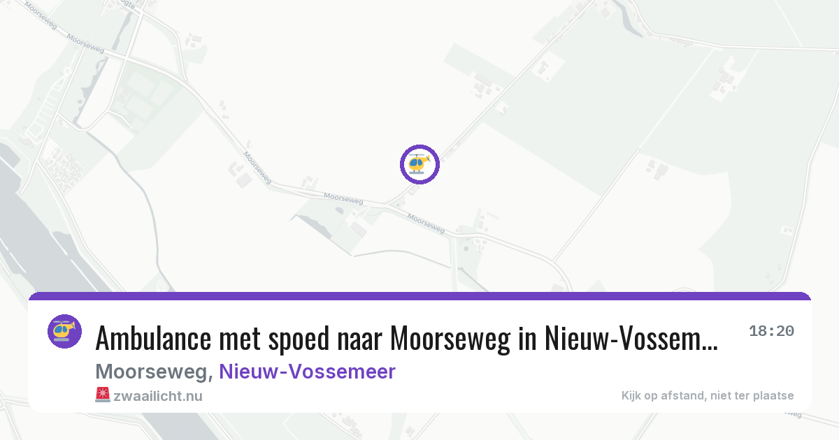 Ambulance met spoed naar Moorseweg in Nieuw-Vossemeer — 9 jul 2026