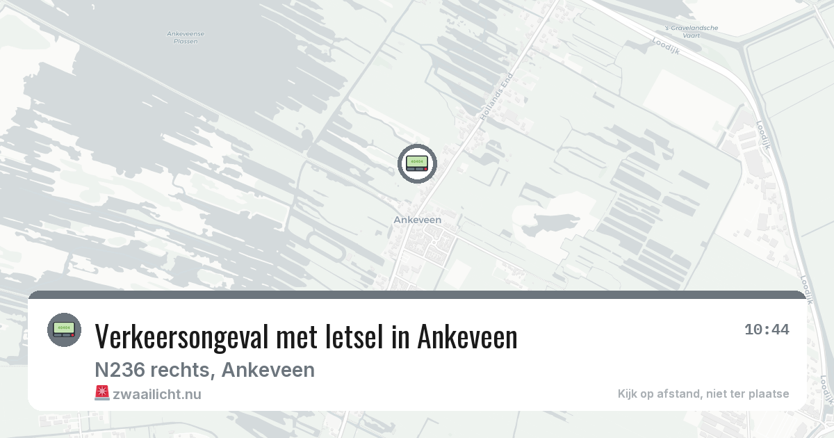Verkeersongeval met letsel in Ankeveen — 14 mrt 2026