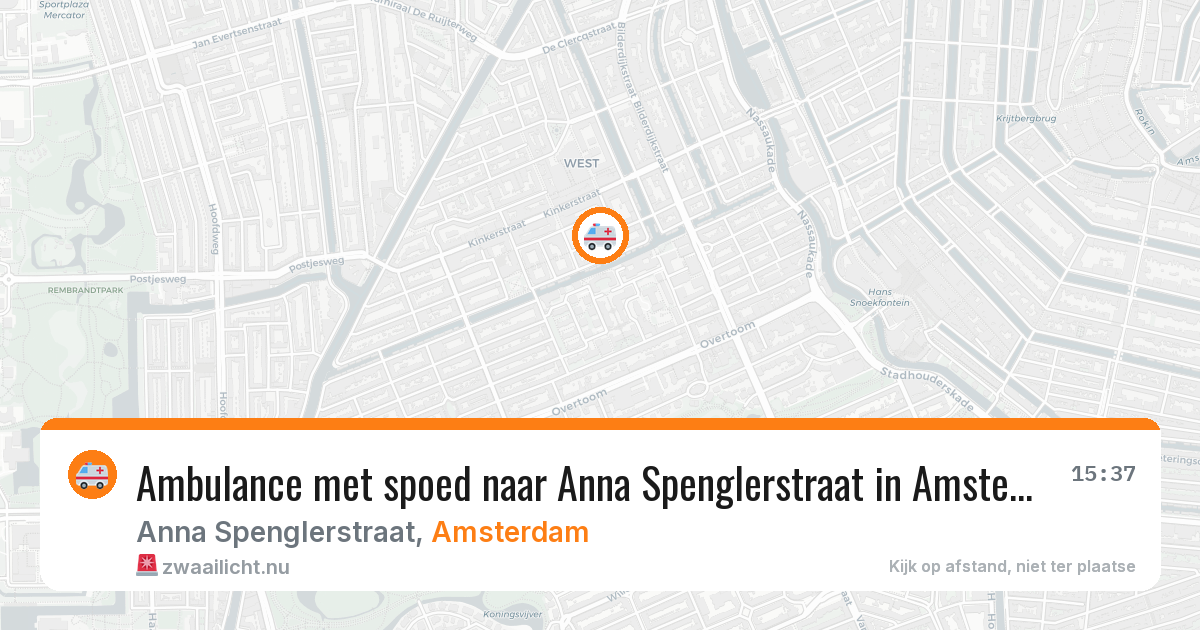 Ambulance met spoed naar Anna Spenglerstraat in Amsterdam — 23 jul 2026