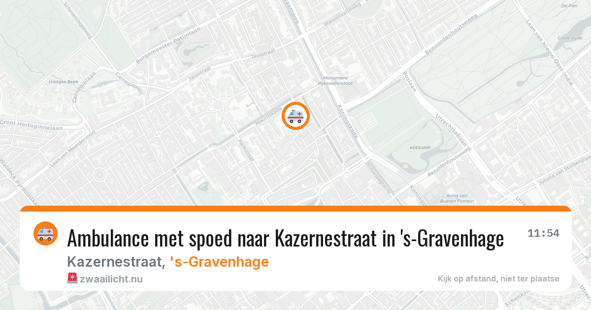 Ambulance met spoed naar Kazernestraat in 's-Gravenhage — 18 jul 2026