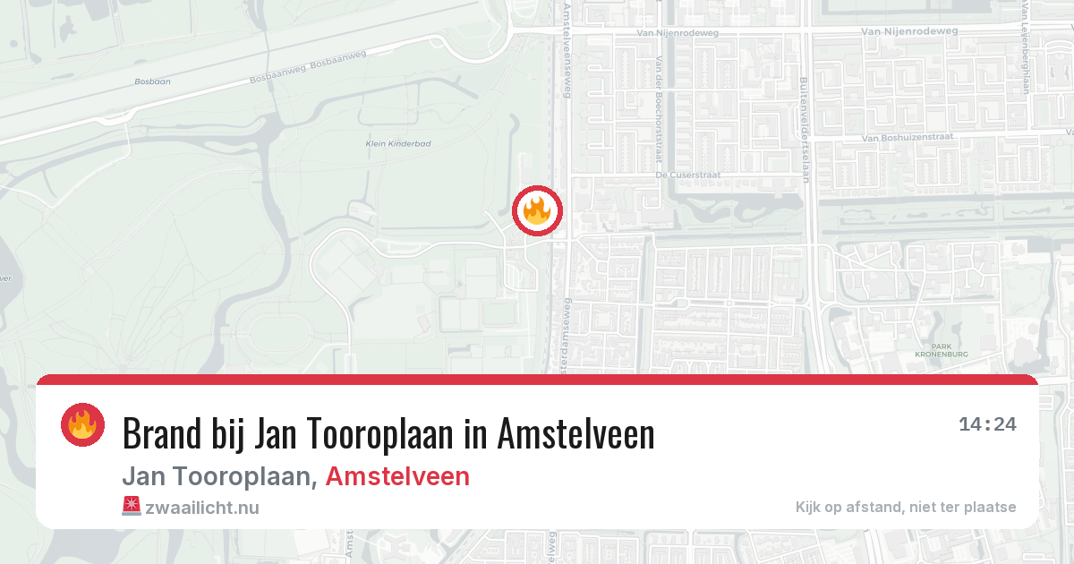 Brand bij Jan Tooroplaan in Amstelveen — 15 jul 2026