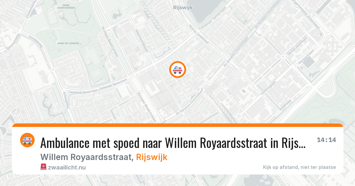 Ambulance met spoed naar Willem Royaardsstraat in Rijswijk — 22 jul 2026