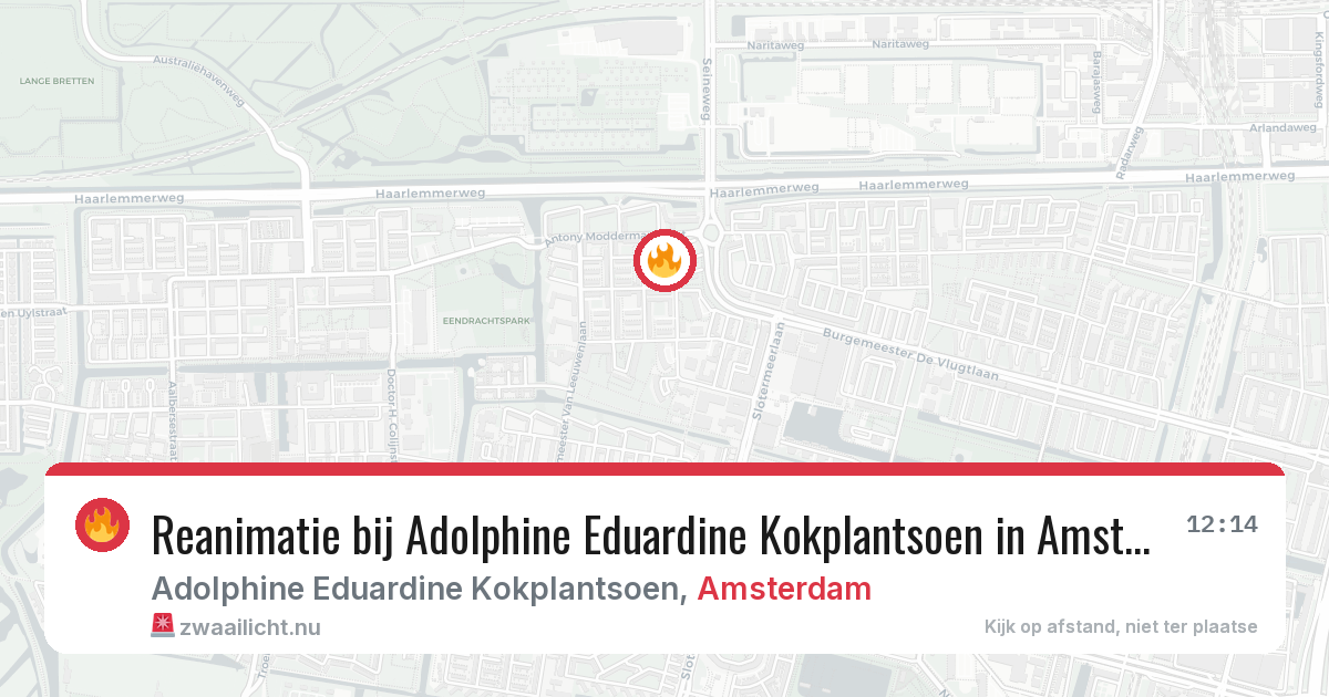 Reanimatie bij Adolphine Eduardine Kokplantsoen in Amsterdam — 19 mrt 2026