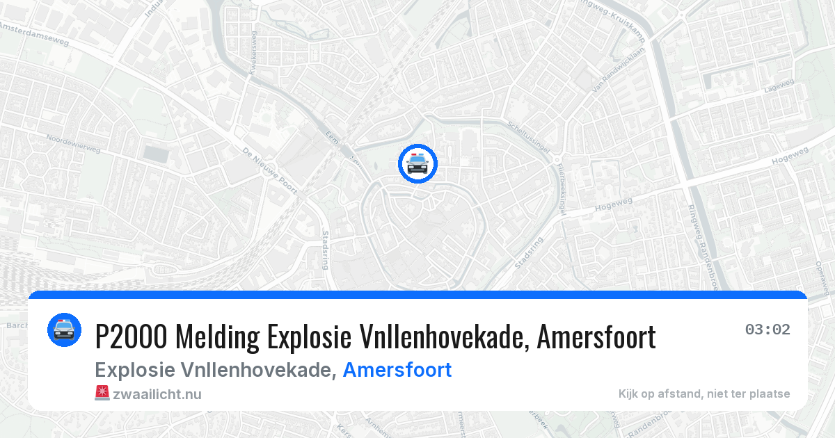 P2000 Melding Explosie Vnllenhovekade, Amersfoort — 4 jul 2026