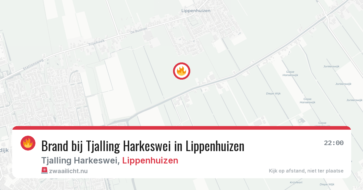 Brand bij Tjalling Harkeswei in Lippenhuizen — 28 mei 2026