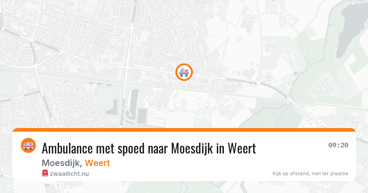 Ambulance met spoed naar Moesdijk in Weert — 10 jul 2026