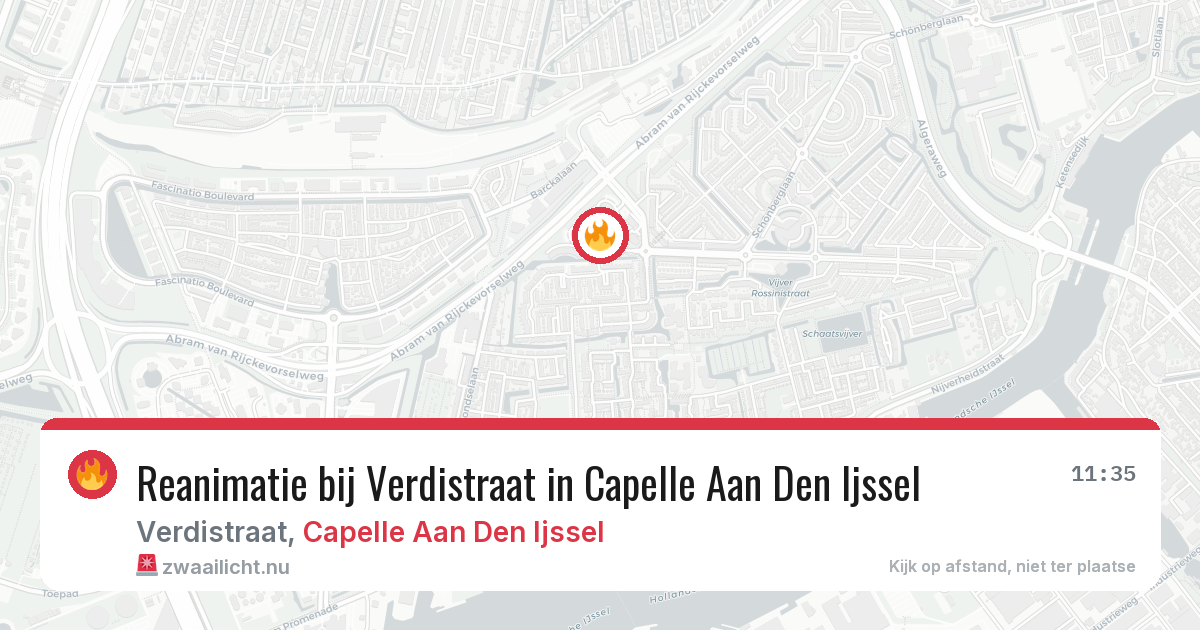 Reanimatie bij Verdistraat in Capelle Aan Den Ijssel — 19 jul 2026