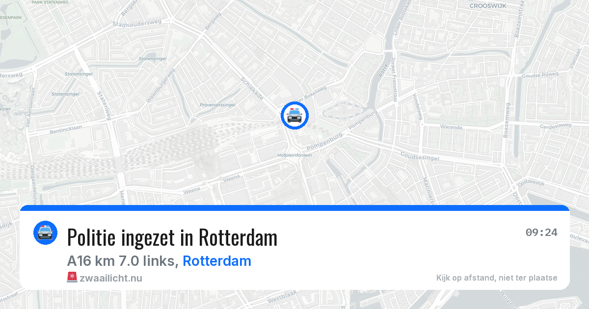 Politie ingezet in Rotterdam — 27 jul 2026 | 🚨 Zwaailicht.nu