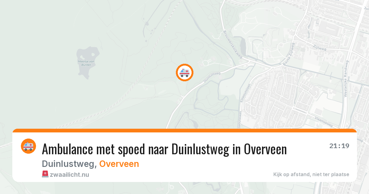 Ambulance met spoed naar Duinlustweg in Overveen — 12 jul 2026