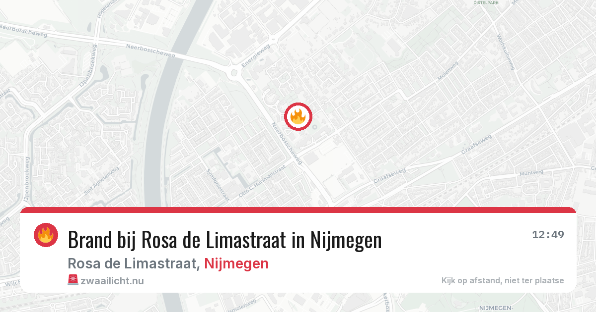 Brand bij Rosa de Limastraat in Nijmegen — 25 mei 2026