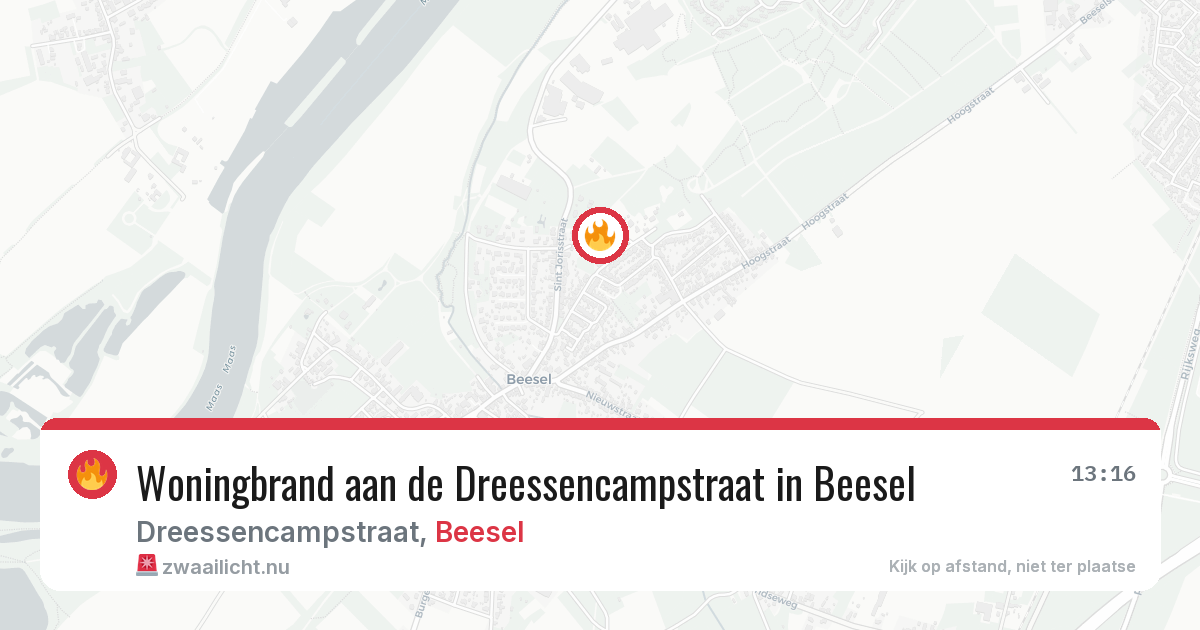 Woningbrand aan de Dreessencampstraat in Beesel — 29 jan 2026