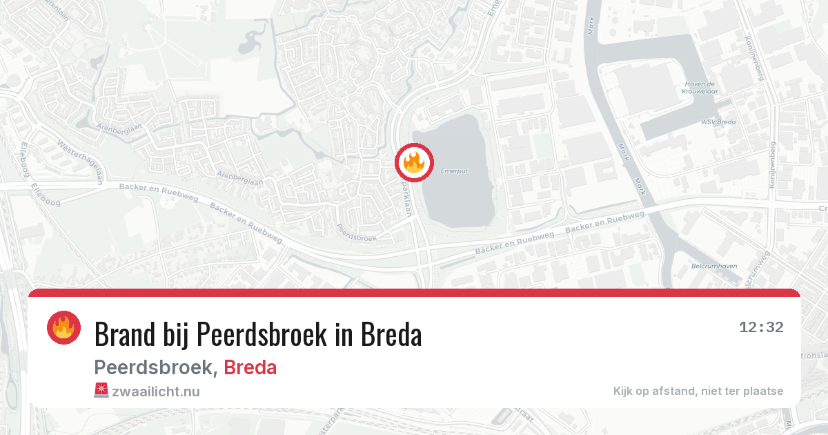 Brand bij Peerdsbroek in Breda — 17 jul 2026