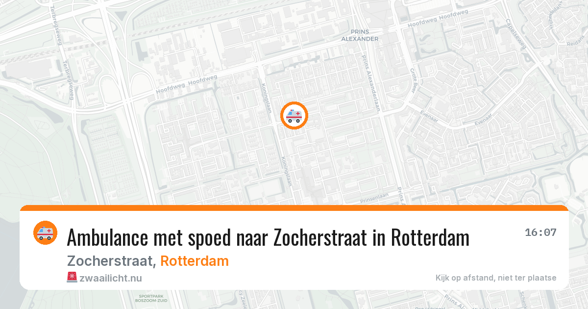 Ambulance met spoed naar Zocherstraat in Rotterdam — 22 mrt 2026