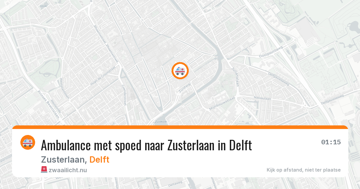 Ambulance met spoed naar Zusterlaan in Delft — 21 feb 2026