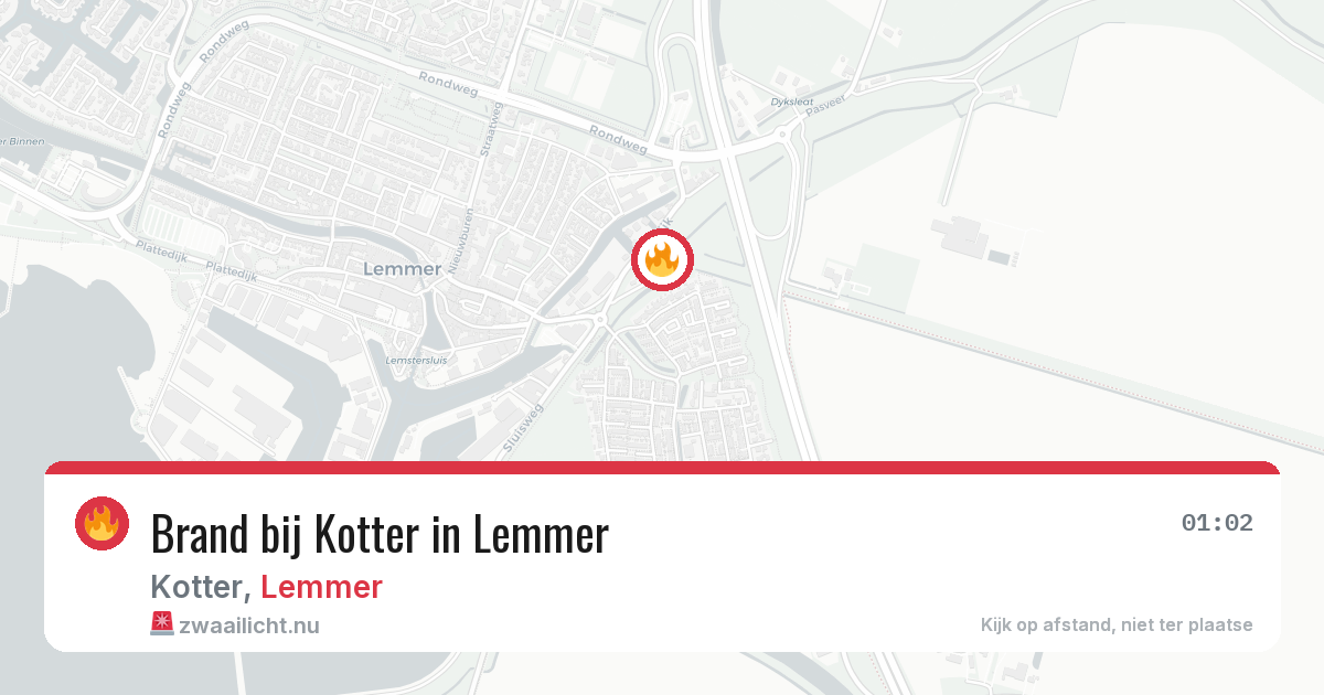 Brand bij Kotter in Lemmer — 6 jun 2026