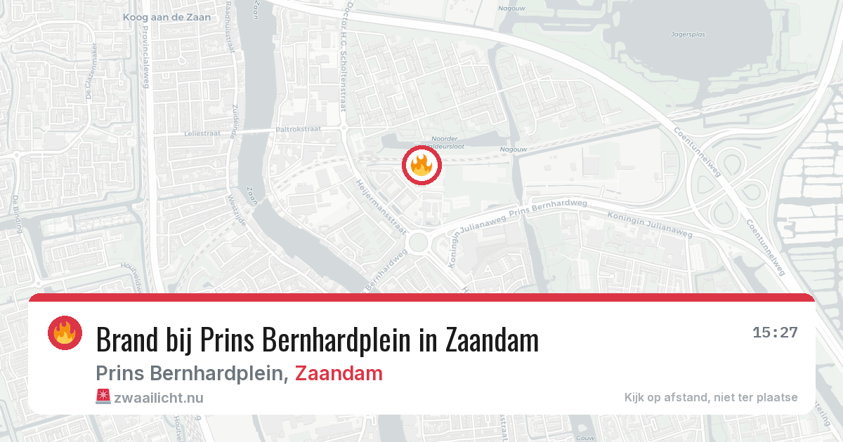 Brand bij Prins Bernhardplein in Zaandam — 14 jul 2026