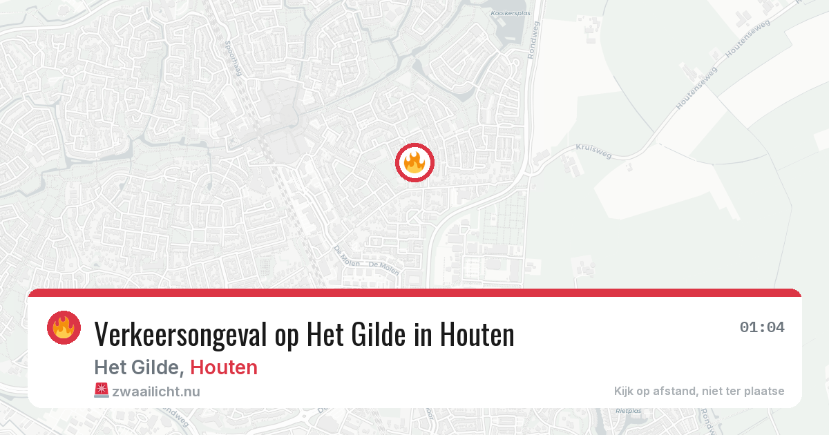 Verkeersongeval op Het Gilde in Houten — 23 jul 2026