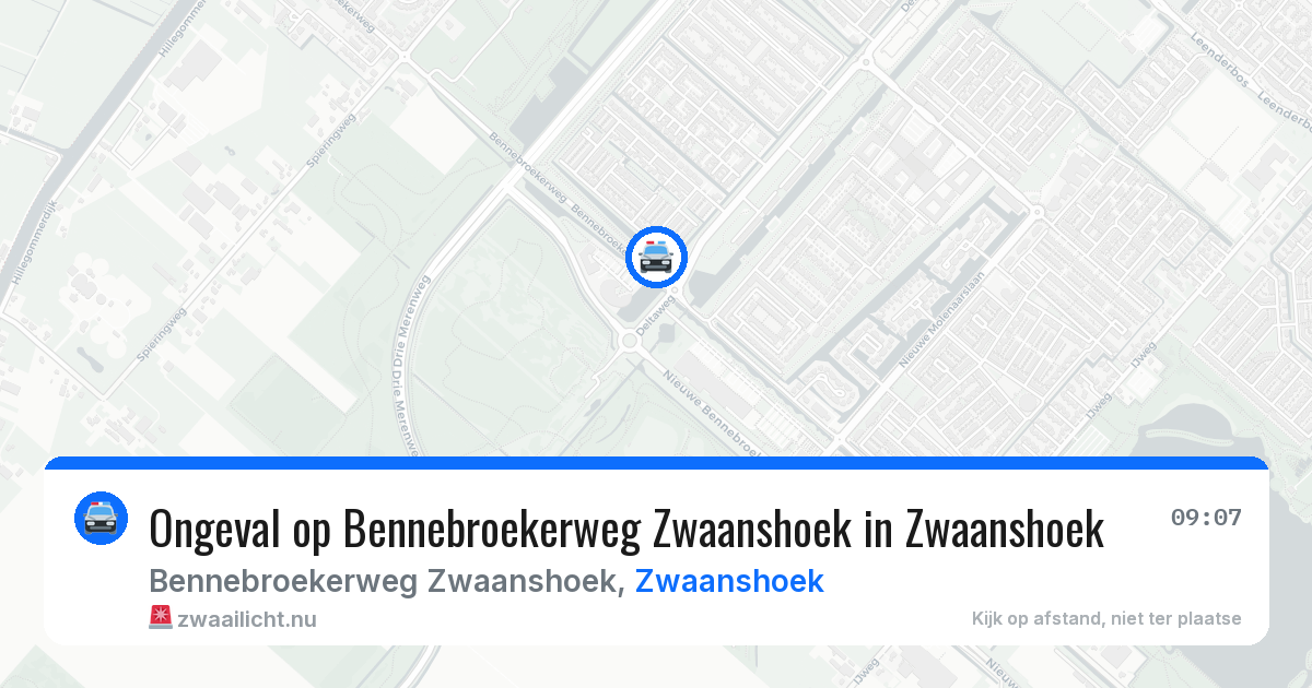 Ongeval op Bennebroekerweg Zwaanshoek in Zwaanshoek — 18 mei 2026