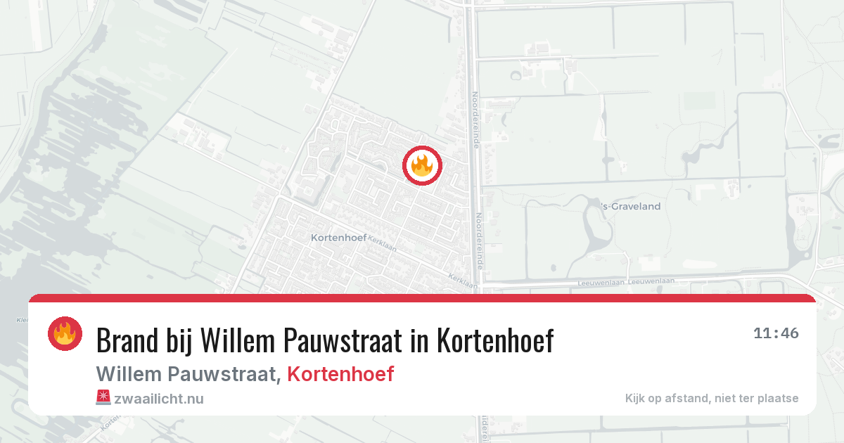 Brand bij Willem Pauwstraat in Kortenhoef — 7 apr 2026