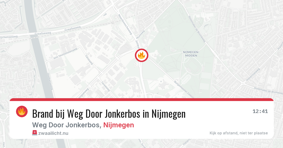Brand bij Weg Door Jonkerbos in Nijmegen — 23 mrt 2026
