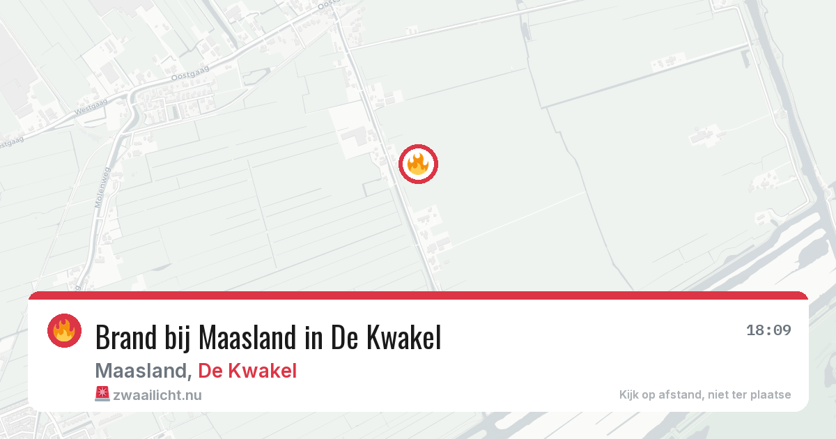 Brand bij Maasland in De Kwakel — 23 jul 2026