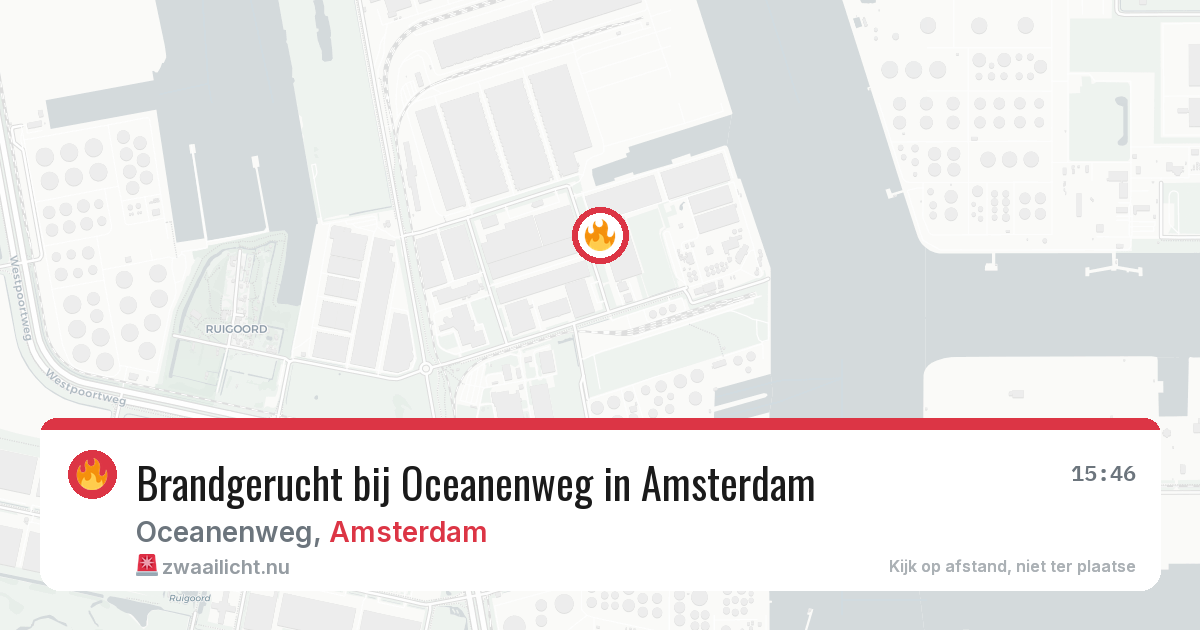 Brandgerucht bij Oceanenweg in Amsterdam — 12 jul 2026