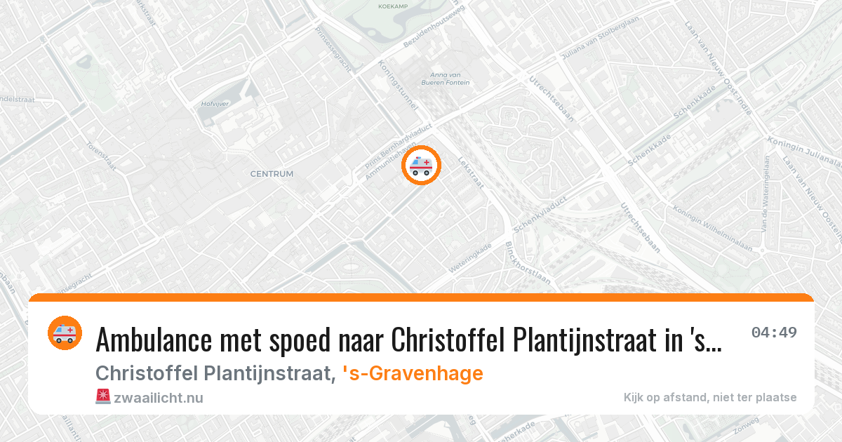 Ambulance met spoed naar Christoffel Plantijnstraat in 's-Gravenhage — 18 jul 2026