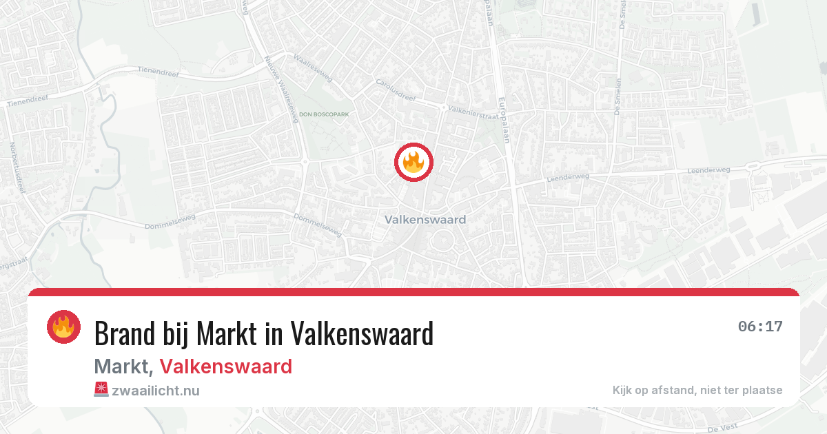 Brand bij Markt in Valkenswaard — 15 jul 2026