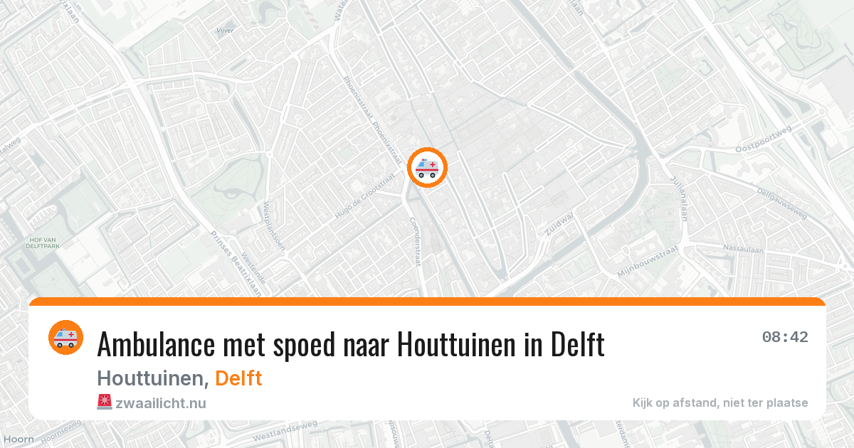 Ambulance met spoed naar Houttuinen in Delft — 22 mrt 2026