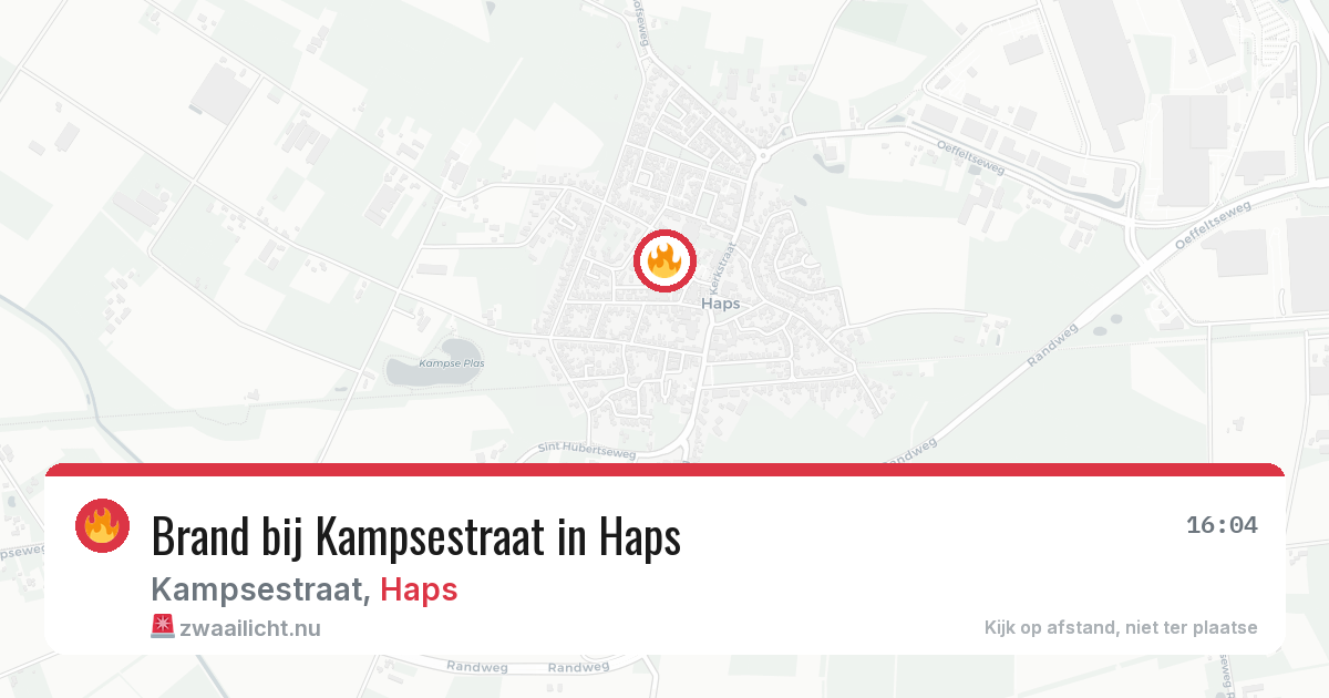 Brand bij Kampsestraat in Haps — 14 jul 2026
