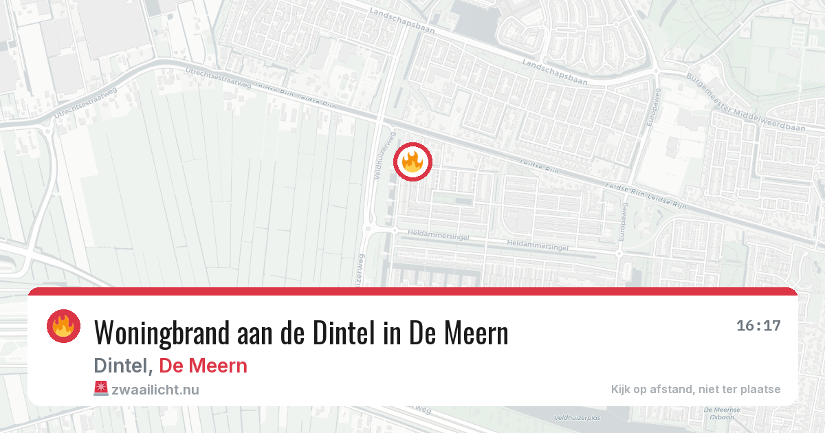 Woningbrand aan de Dintel in De Meern — 17 jan 2026
