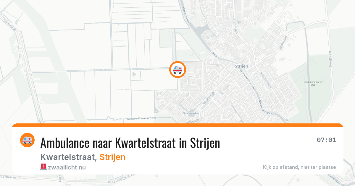 Ambulance naar Kwartelstraat in Strijen — 24 mrt 2026