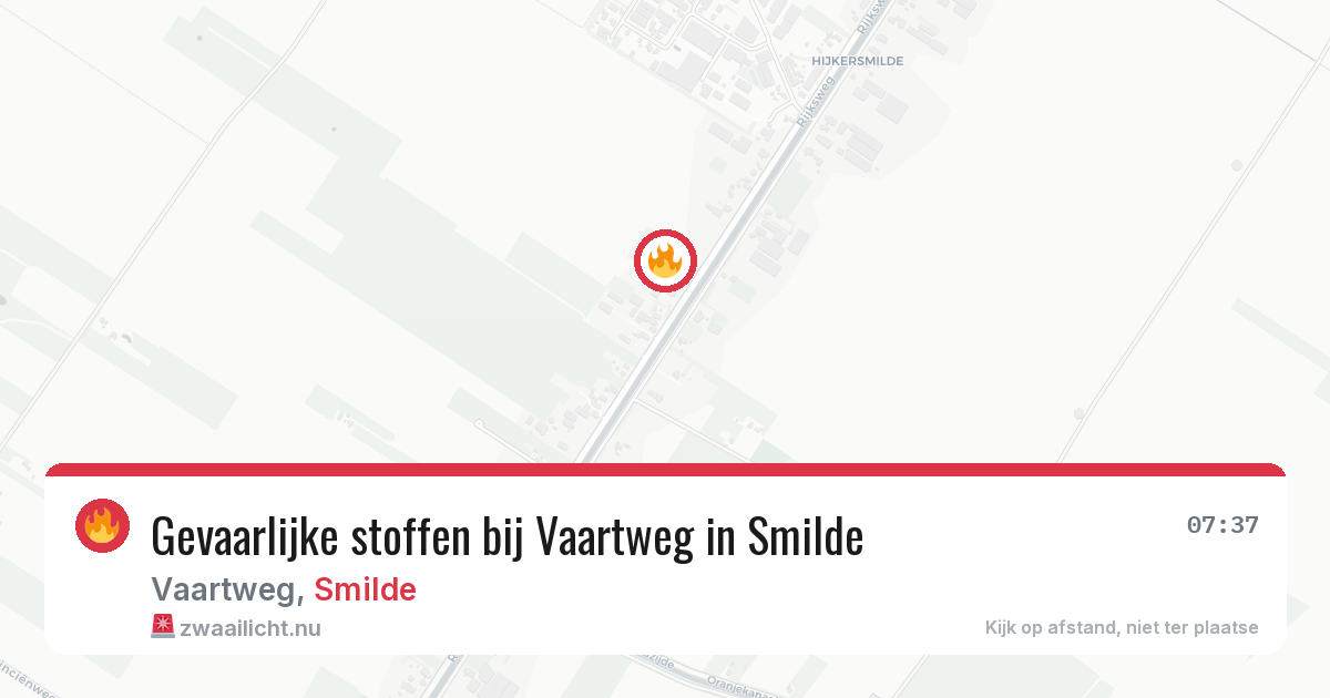 Gevaarlijke stoffen bij Vaartweg in Smilde — 24 apr 2026