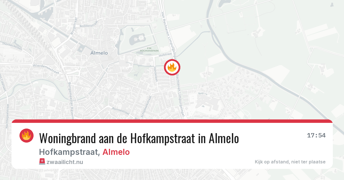 Woningbrand aan de Hofkampstraat in Almelo — 11 apr 2026