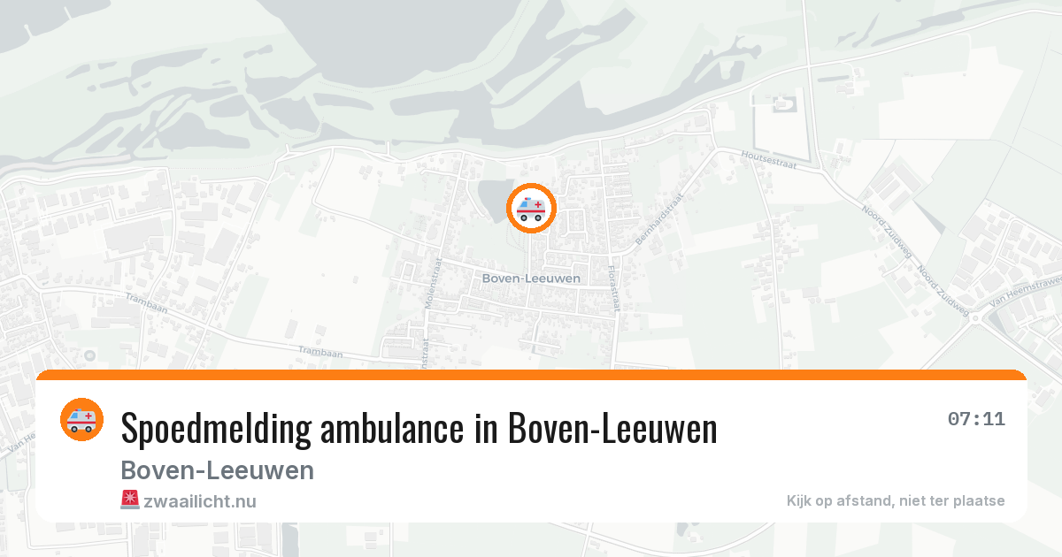 Spoedmelding ambulance in Boven-Leeuwen — 10 feb 2026