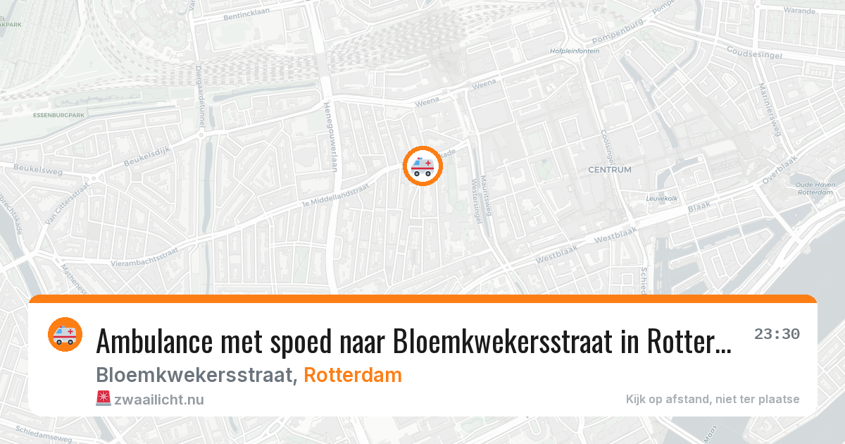 Ambulance met spoed naar Bloemkwekersstraat in Rotterdam — 25 mrt 2026