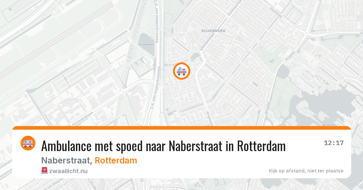 Ambulance met spoed naar Naberstraat in Rotterdam — 17 jul 2026