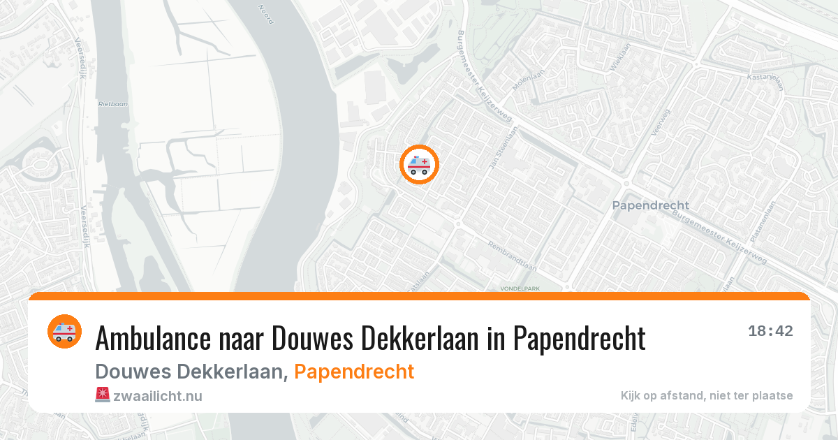 Ambulance naar Douwes Dekkerlaan in Papendrecht — 18 jul 2026