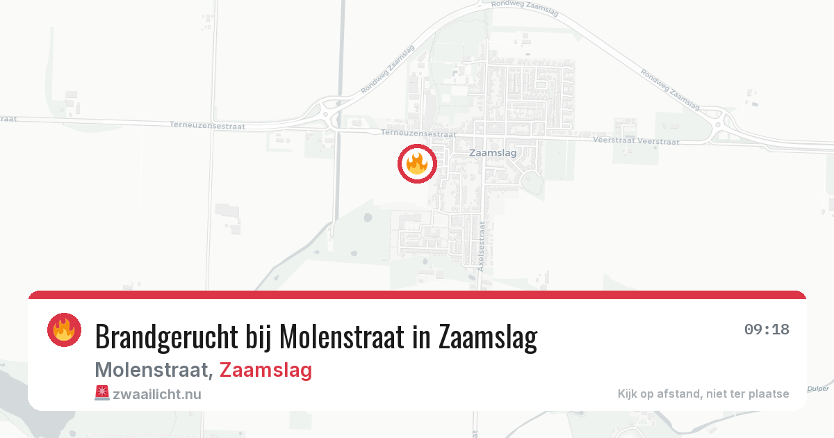 Brandgerucht bij Molenstraat in Zaamslag — 17 jul 2026