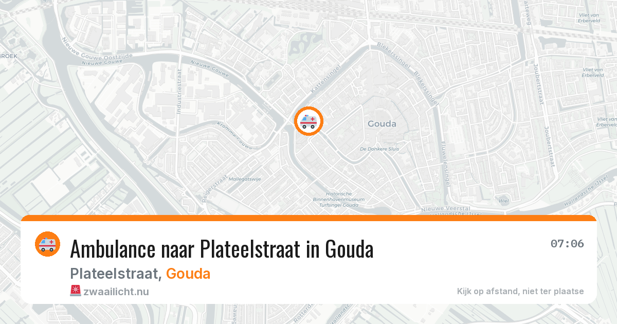 Ambulance naar Plateelstraat in Gouda — 14 jul 2026