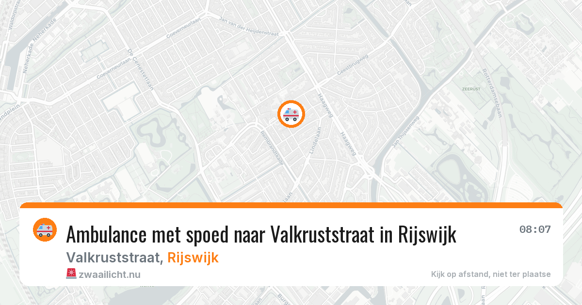 Ambulance met spoed naar Valkruststraat in Rijswijk — 20 mei 2026